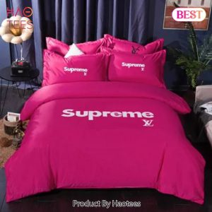 [SALE] Louis Vuitton Supreme Pinky Luxury Brand Bedding Set Duvet Cover Home Decor Special Gift