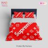[SALE] Louis Vuitton Supreme Red Sasuke Luxury Brand High-End Bedding Set Home Decor