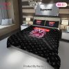 [SALE] Louis Vuitton Supreme Vegeta Dragon Ball Black Luxury Brand Bedding Set Duvet Cover Home Decor Special Gift