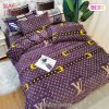 [SALE] Louis Vuitton Violet Luxury Brand Premium Bedding Set Duvet Cover Home Decor