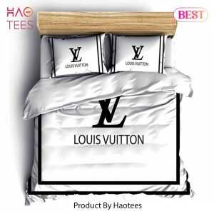 [SALE] Louis Vuitton White Luxury Brand Fashion Bedding Set Bedspread Duvet Cover Set