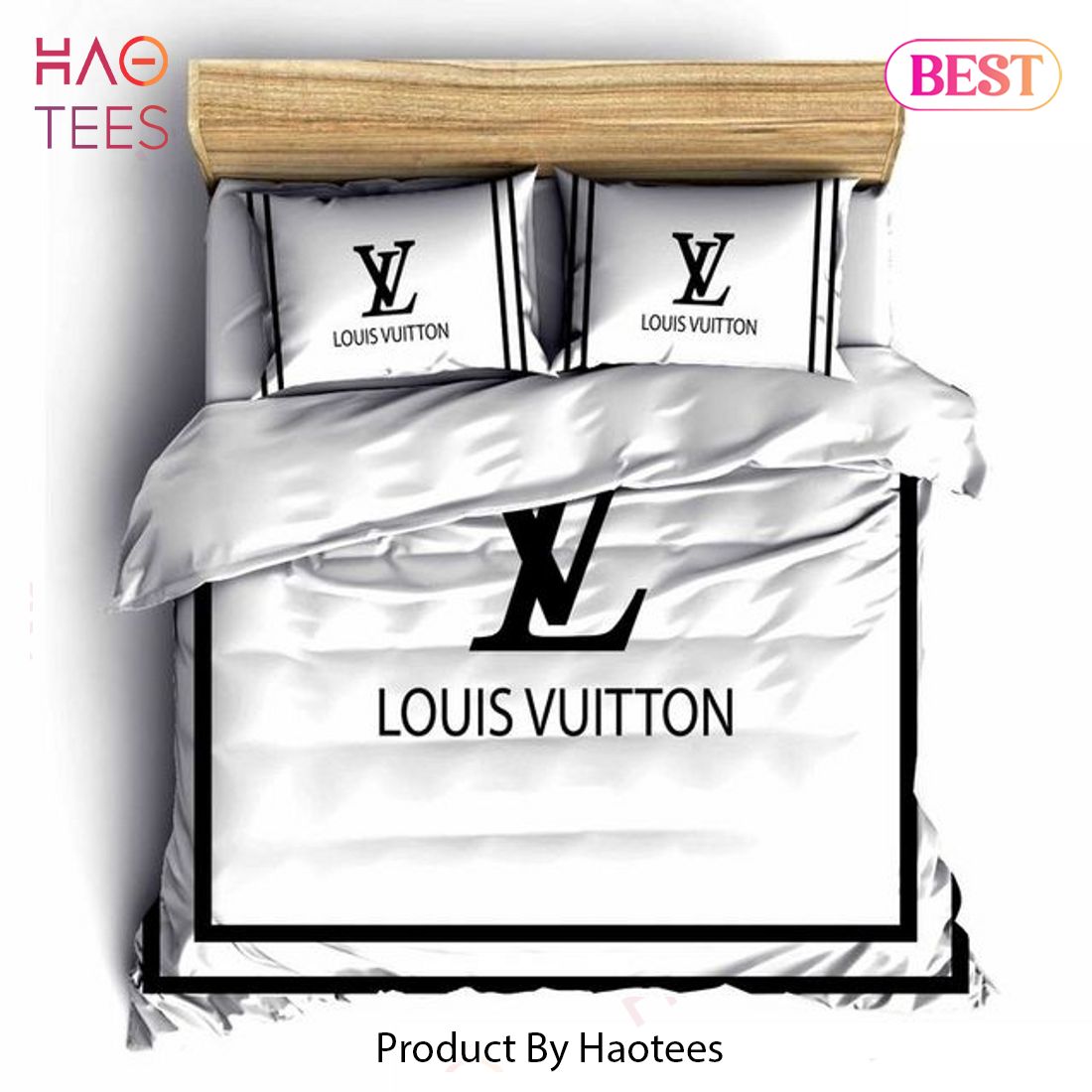 [SALE] Louis Vuitton White Luxury Brand Fashion Bedding Set Bedspread Duvet Cover Set Luxury Store