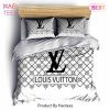 [SALE] Louis Vuitton White Luxury Brand High End Premium Bedding Set Home Decor