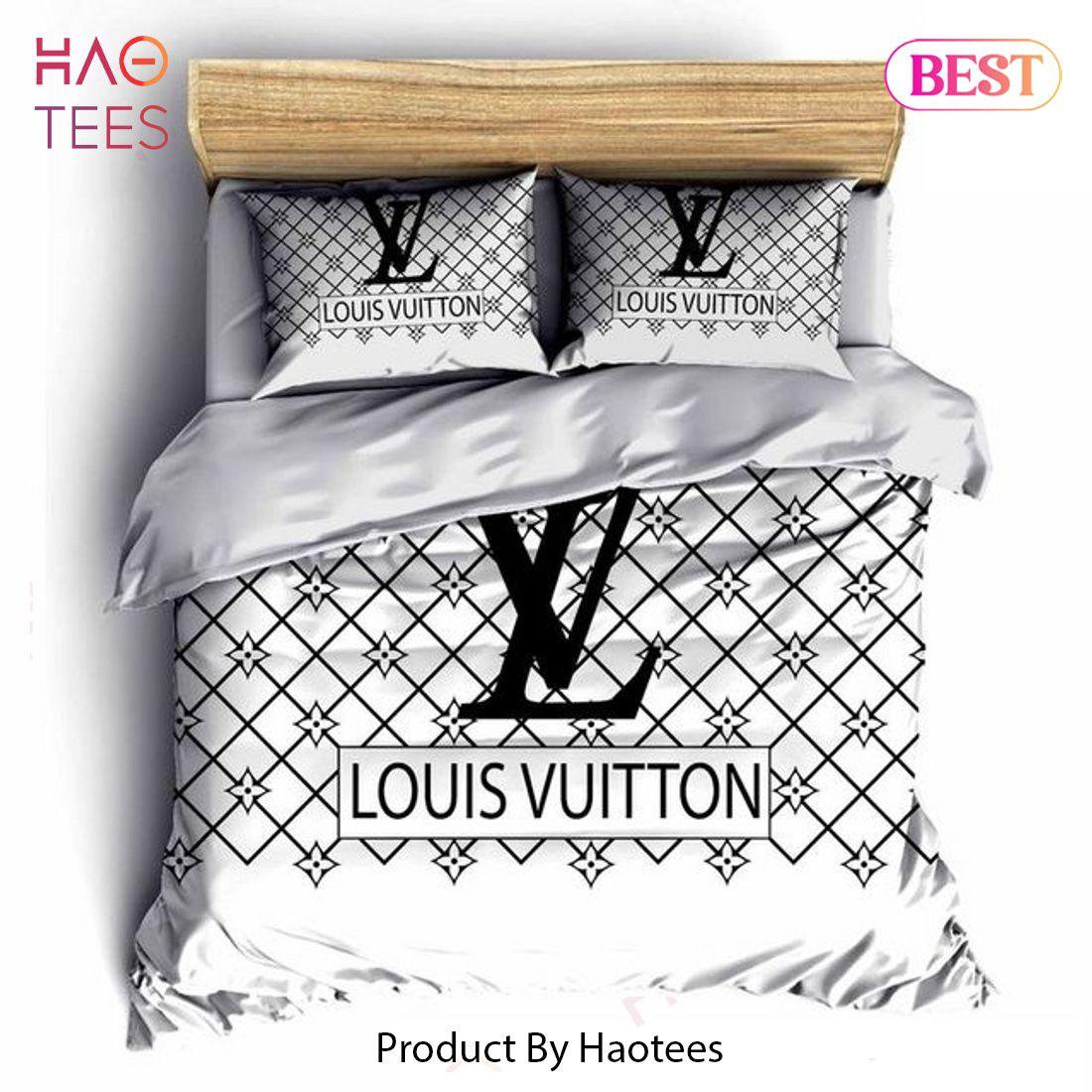 [SALE] Louis Vuitton White Luxury Brand Fashion Premium Bedding Set Bedspread Duvet Cover Set Luxury Store