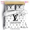 [SALE] Louis Vuitton White Luxury Brand High-End Bedding Set LV Home Decor