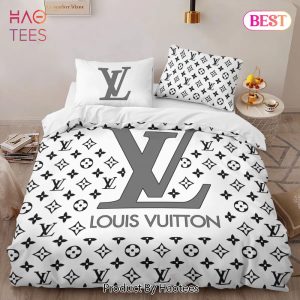 [SALE] Louis Vuitton White Luxury Brand High-End Bedding Set LV Home Decor – W521
