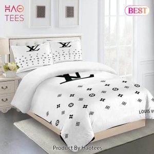 [SALE] Louis Vuitton White Luxury Brand Limited Fashion Premium Bedding Set Home Decor