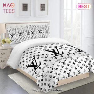 [SALE] Louis Vuitton White Luxury Brand Limited Premium Fashion Bedding Set Home Decor