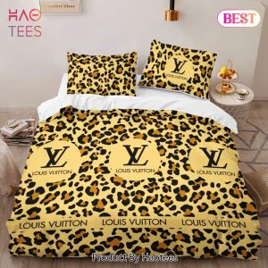 [SALE] Louis Vuitton Yellow Limited Edition Luxury Brand Bedding Set Bedspread Duvet Cover Set Home Decor