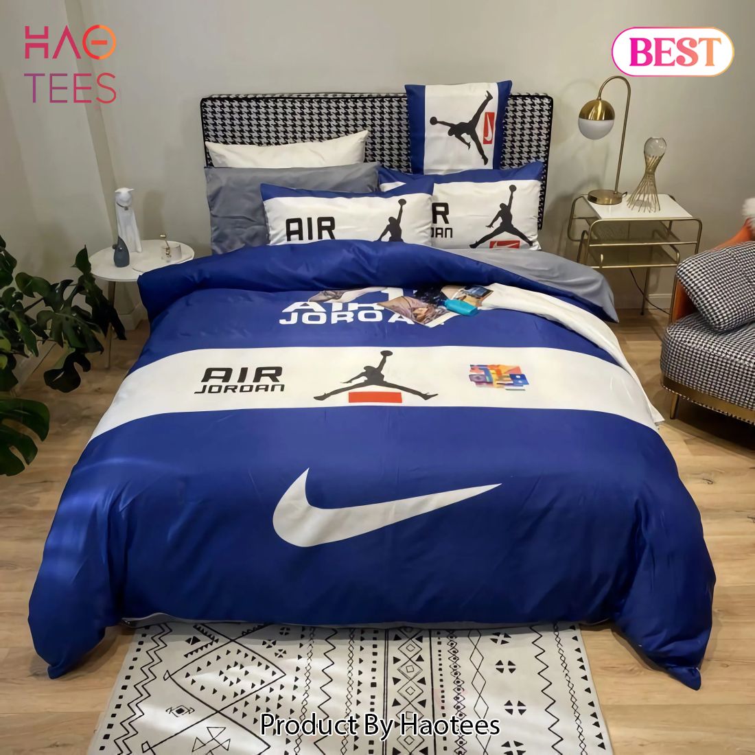 [SALE] Nike Air Jordan Fashion Logo Luxury Brand Bedding Set Home Decor Luxury Store