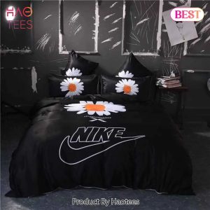 [SALE] Nike Flowers Black Luxury Brand Bedding Set Duvet Cover Home Decor
