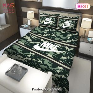 [SALE] Nike Green Army Fashion Luxury Brand Premium Bedding Set Home Decor
