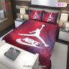 [SALE] Nike Jordan Red Fashion Luxury Brand Premium Bedding Set Home Decor