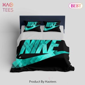 [SALE] Nike Turquoise Fashion Logo Luxury Brand Bedding Set Home Decor