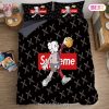 [SALE] Supreme Kaws Black Luxury Brand Bedding Set Duvet Cover Home Decor