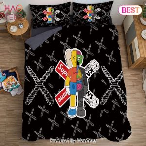 [SALE] Supreme Kaws Black Luxury Brand Bedding Set Duvet Cover Home Decor Special Gift