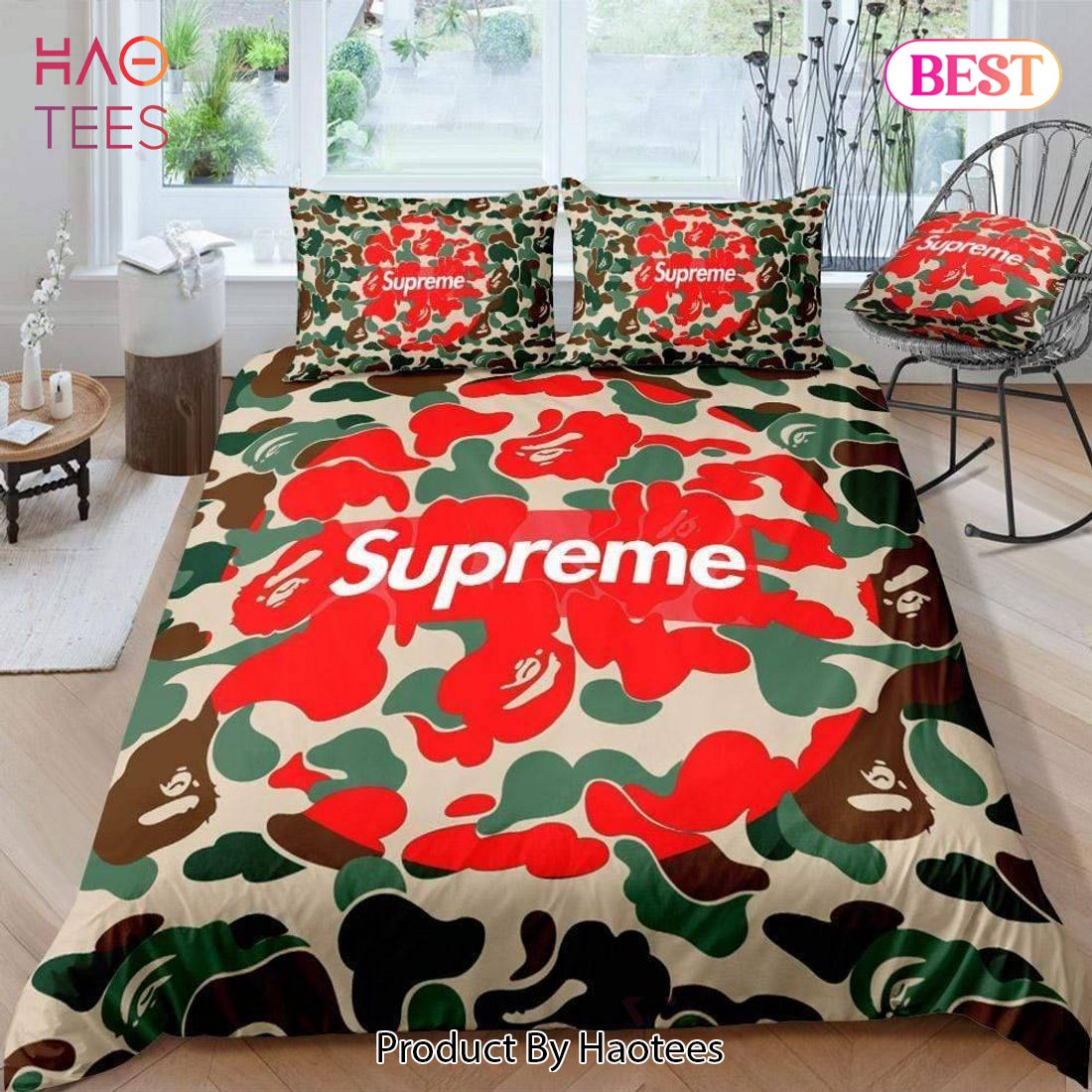SALE] Supreme Patchy Luxury Brand Logo Premium Bedding Set Home Decor