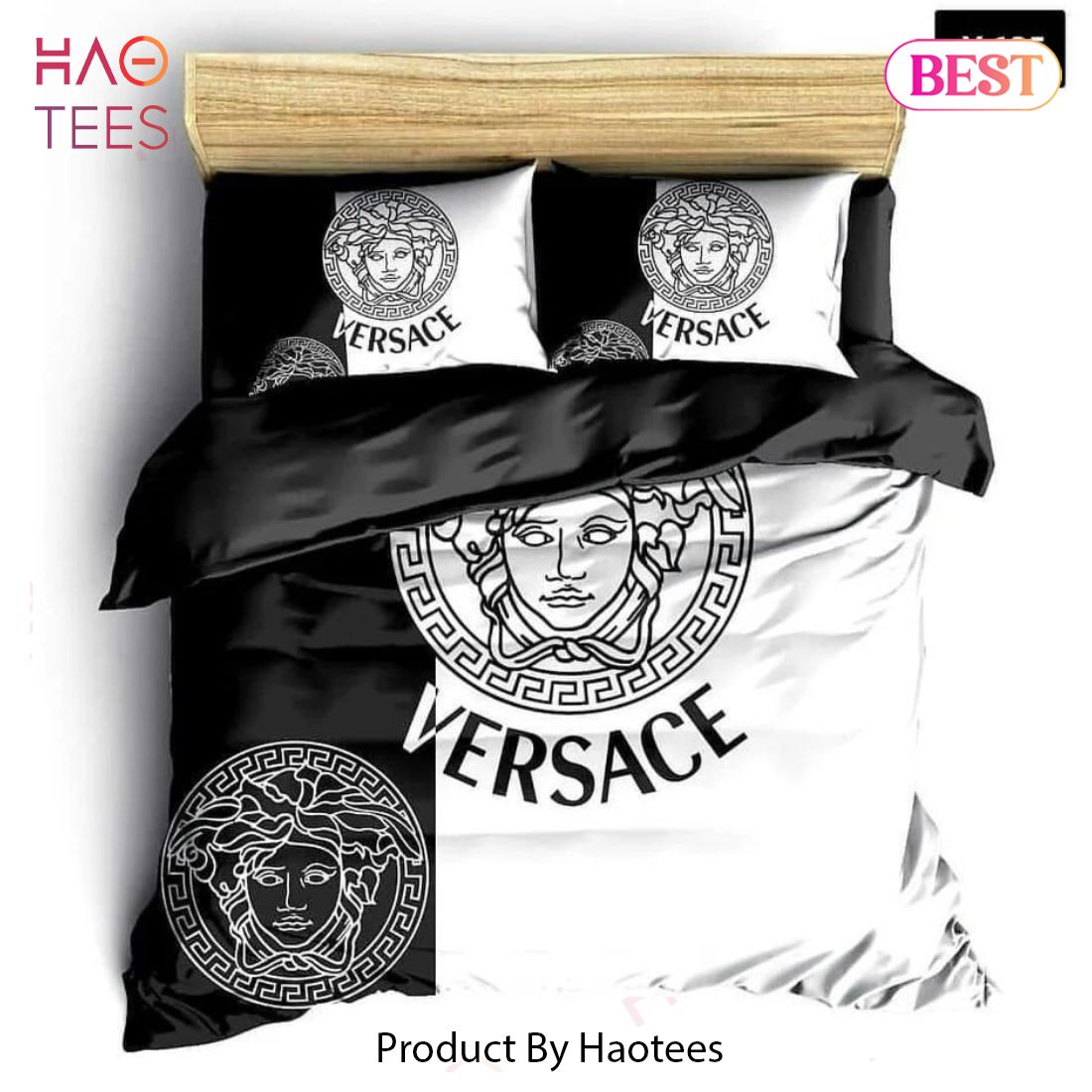 Versace White Black Limited Edition Luxury Brand High-End Bedding Set LV  Home Decor