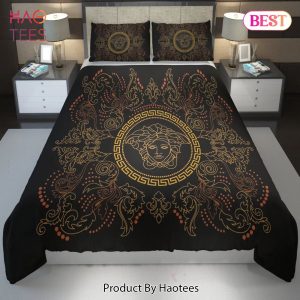 [SALE] Versace Black Fashion Luxury Brand Bedding Set Bedspread Duvet Cover Set