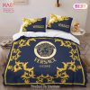 [SALE] Versace Blue Luxury Brand Logo High-End Bedding Set LV Home Decor