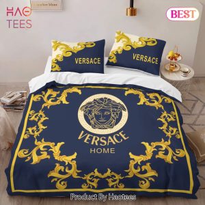 [SALE] Versace Blue Limited Edition Luxury Brand High-End Bedding Set Home Decor