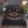 [SALE] Versace Brown Golden Fashion Luxury Brand Bedding Set Bedspread Duvet Cover Set