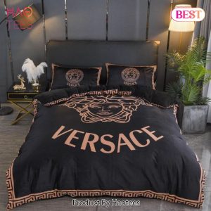 [SALE] Versace Bronze Luxury Brand Premium Bedding Set Bedspread Duvet Cover Set Home Decor