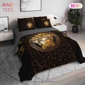 [SALE] Versace Brown Medusa Luxury Brand High End Premium Bedding Set Home Decor