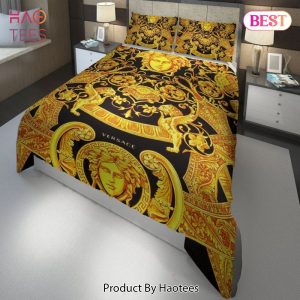 [SALE] Versace England luxury brand Barocco Logo Golden 3D Bedding Sets Duvet Cover Bedroom Sets Bedset Bedlinen