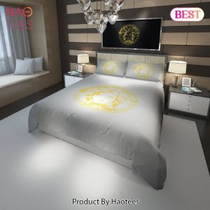 [SALE] Versace England luxury brand Barocco Logo Golden Bedding Sets Duvet Cover Bedroom Sets Bedset Bedlinen