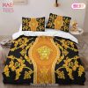 [SALE] Versace Gold Luxury Brand Logo High-End Bedding Set LV Home Decor