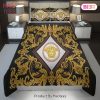 [SALE] Versace Gold Luxury Brand Logo High-End Bedding Set LV Home Decor