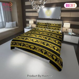 [SALE] Versace Golden Fashion Luxury Brand Premium Bedding Set Home Decor
