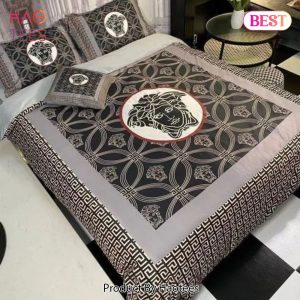 [SALE] Versace Grey Luxury Brand Premium Bedding Set Duvet Cover Home Decor