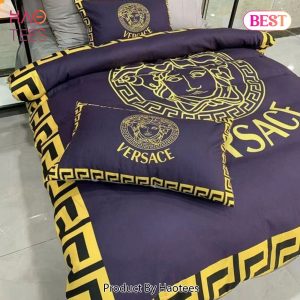 [SALE] Versace Logo Luxury Brand Bedding Set Home Decor