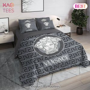 [SALE] Versace Medusa Grey Luxury Brand High End Premium Bedding Set Home Decor