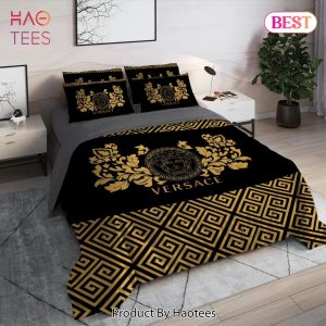 [SALE] Versace Medusa Pattern Luxury Brand High End Premium Bedding Set Home Decor