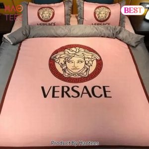 [SALE] Versace Medusa Pink Luxury Brand Premium Bedding Set Bedspread Duvet Cover Set Home Decor
