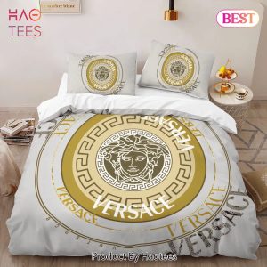 [SALE] Versace New Logo Limited Edition Luxury Brand High-End Bedding Set LV Home Decor