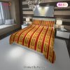 [SALE] Versace Red Golden Fashion Luxury Brand Premium Bedding Set Home Decor