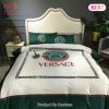 [SALE] Versace White Golden Logo Luxury Brand High-End Bedding Set Home Decor