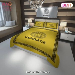 [SALE] Versace Yellow Fashion Luxury Brand Bedding Set Bedspread Duvet Cover Set