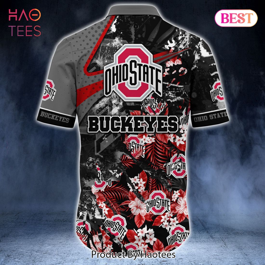 NCAA Ohio State Buckeyes Flower Cheap Hawaiian Shirt 3D Shirt
