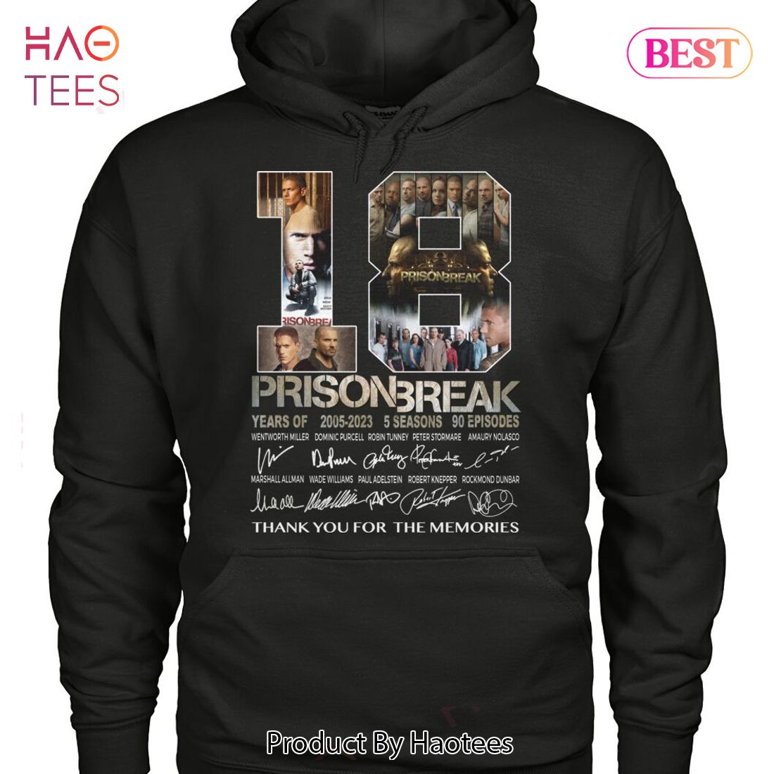 NEW 18 Year Of 2005-2023 Prison Break Thank You For The Memories Unisex T-Shirt NEW 18 Year Of 2005-2023 Prison Break Thank You For The Memories Unisex T-Shirt