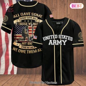 AVAILABLE All Gave Some Some Gave All Us Army Black Baseball Jersey