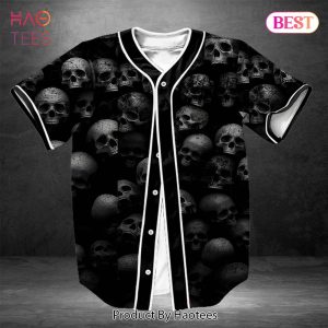 AVAILABLE Amazing Skull Black Baseball Jersey