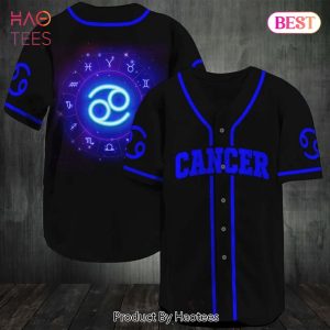 AVAILABLE Awesome Cancer Zodiac Black Blue Baseball Jersey