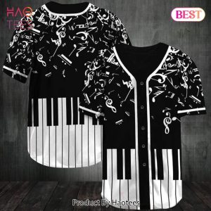 AVAILABLE B&W Piano Baseball Jersey