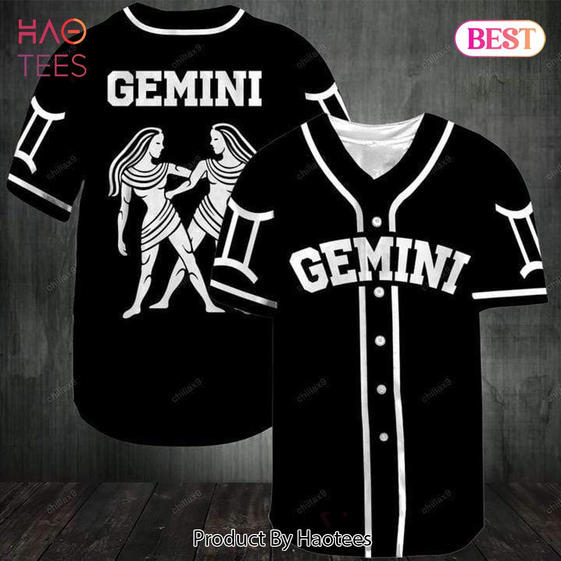 AVAILABLE B&W Zodiac Gemini Baseball Jersey Kv AVAILABLE B&W Zodiac Gemini Baseball Jersey Kv