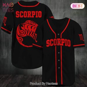 AVAILABLE Black Red Scorpio Zodiac Baseball Jersey